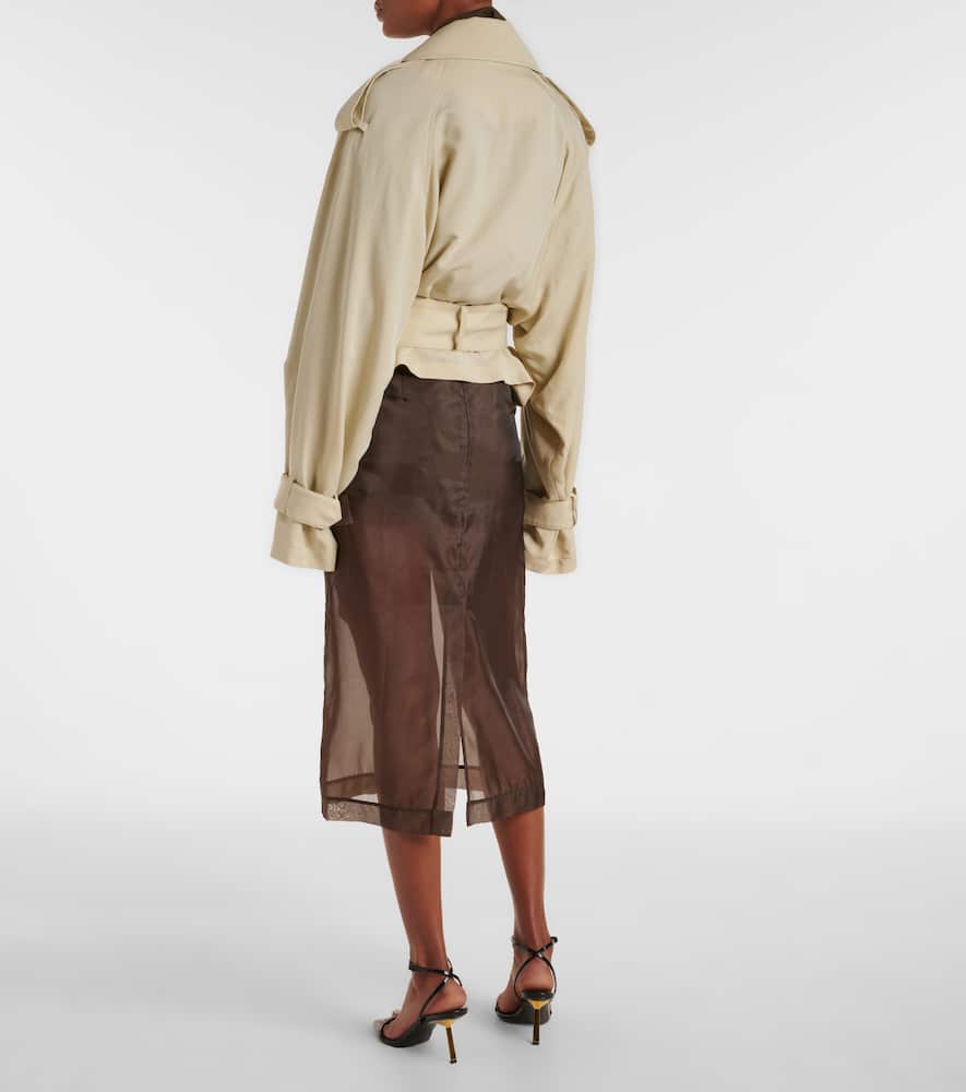 The Frankie Shop Simona cropped trench coat