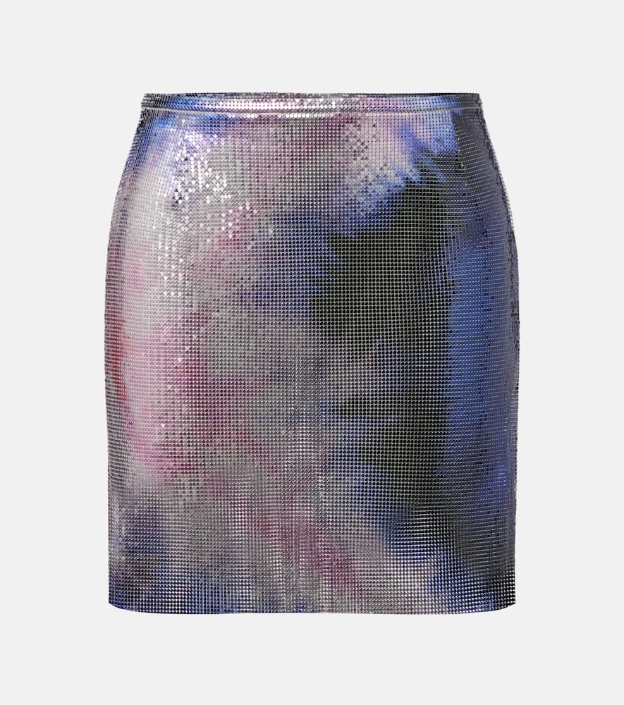 Tie-dye metallic miniskirt