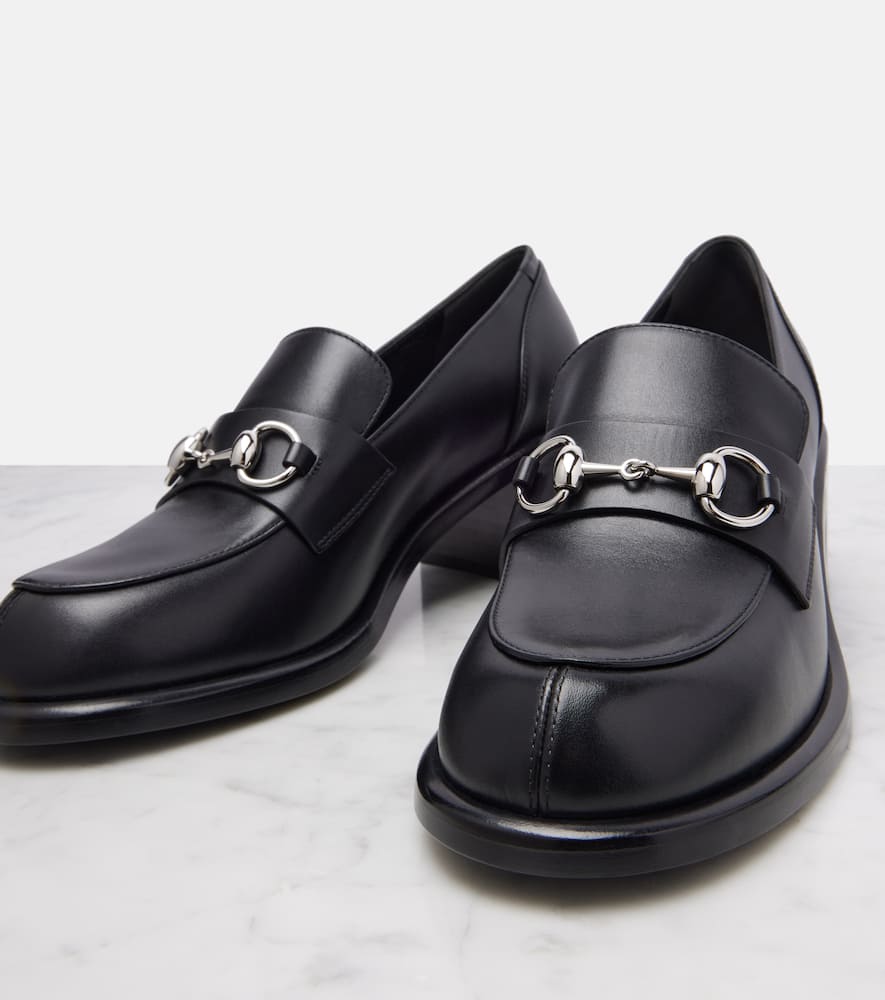 Horsebit leather loafer pumps