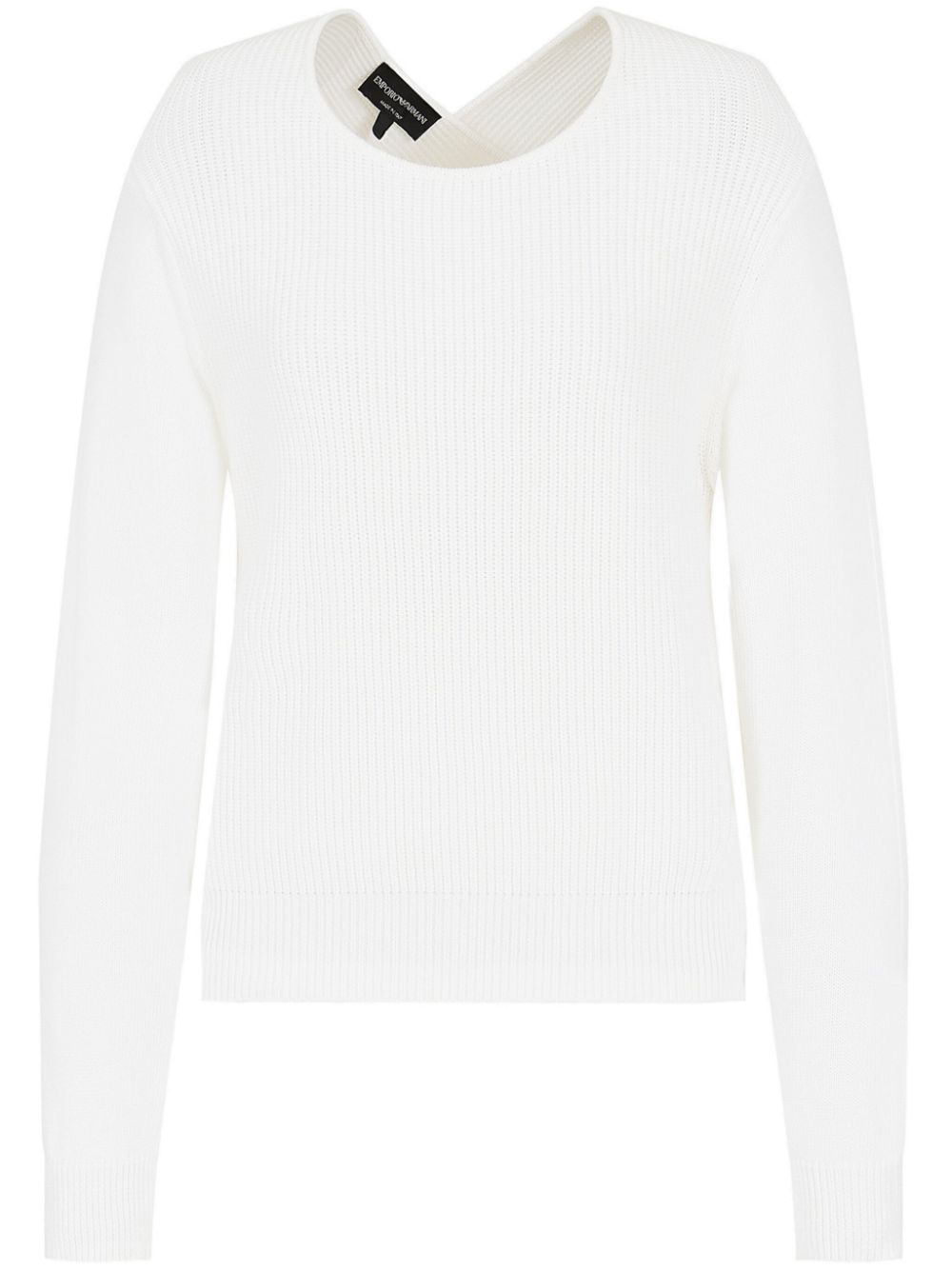 Cut-out ribbed-knit jumper - White