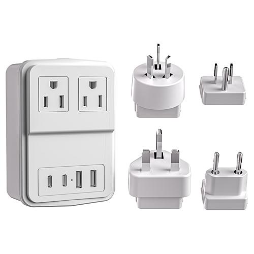 2-Outlet and 4-USB Travel Surge Protector