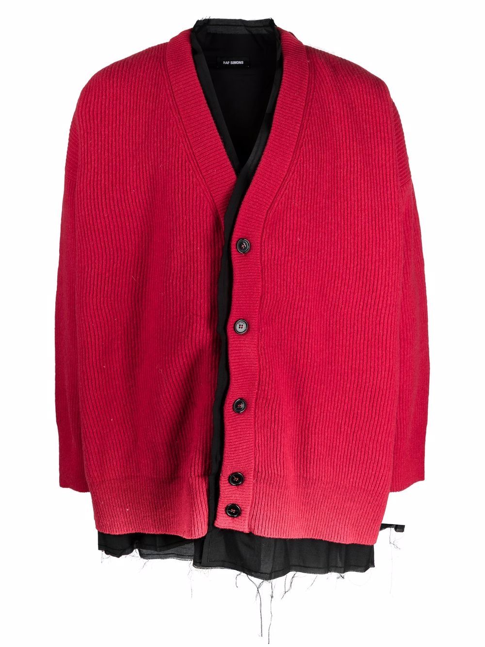 Layered wool cardigan