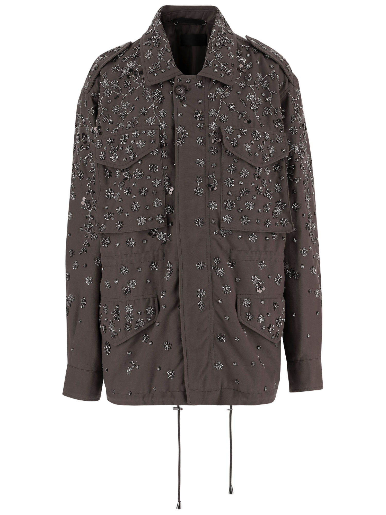Embroidered Cotton Jacket With Appliqués