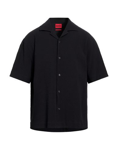 Man Shirt Black Size XL Cotton, Elastane