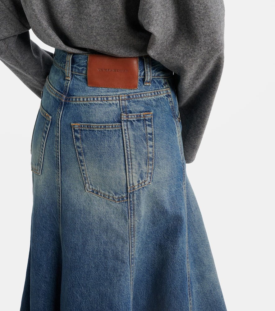 Denim midi skirt
