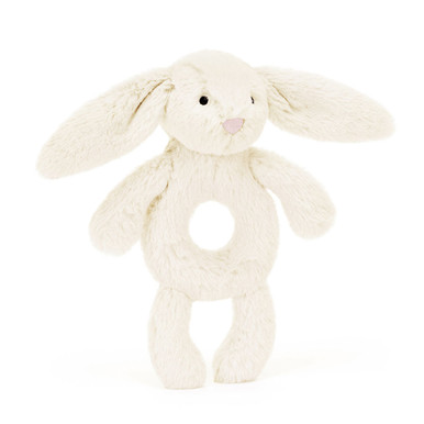 Bashful Bunny Ring Rattle Stuffed Toy Soft Teddy Cuddly Animal Cute & Plush Best For Babies, Kids