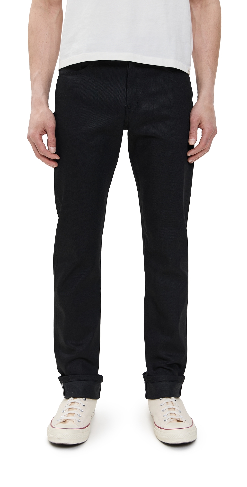 Naked & Famous Denim Weird Guy Black Cobra Stretch Selvedge Jeans Black