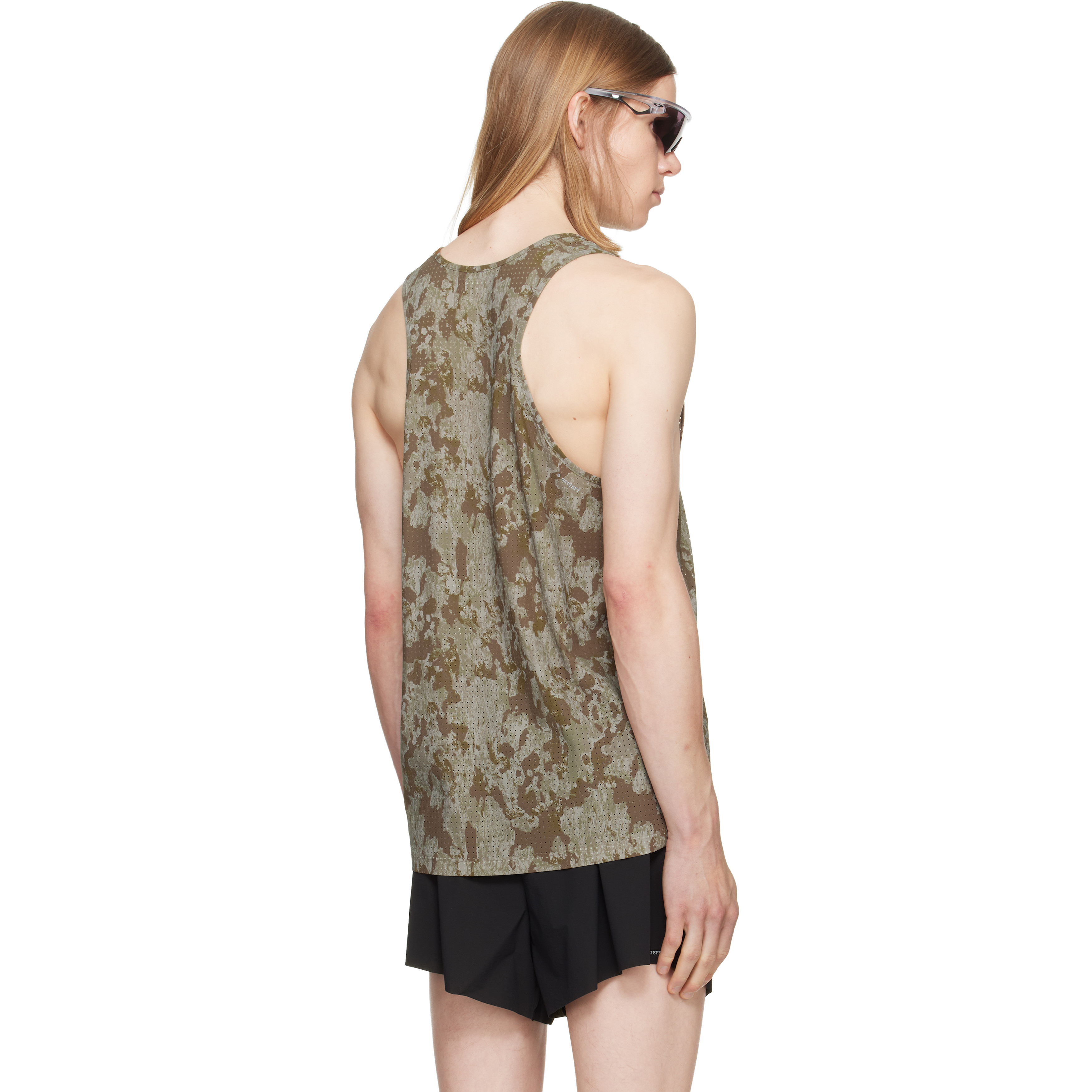 Khaki Space‑O Singlet Tank Top