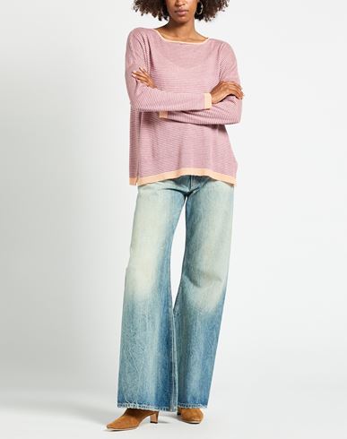 Woman Sweater Mauve Size L Linen