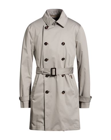 Man Overcoat & Trench Coat Platinum Size 44 Cotton, Polyamide, Elastane