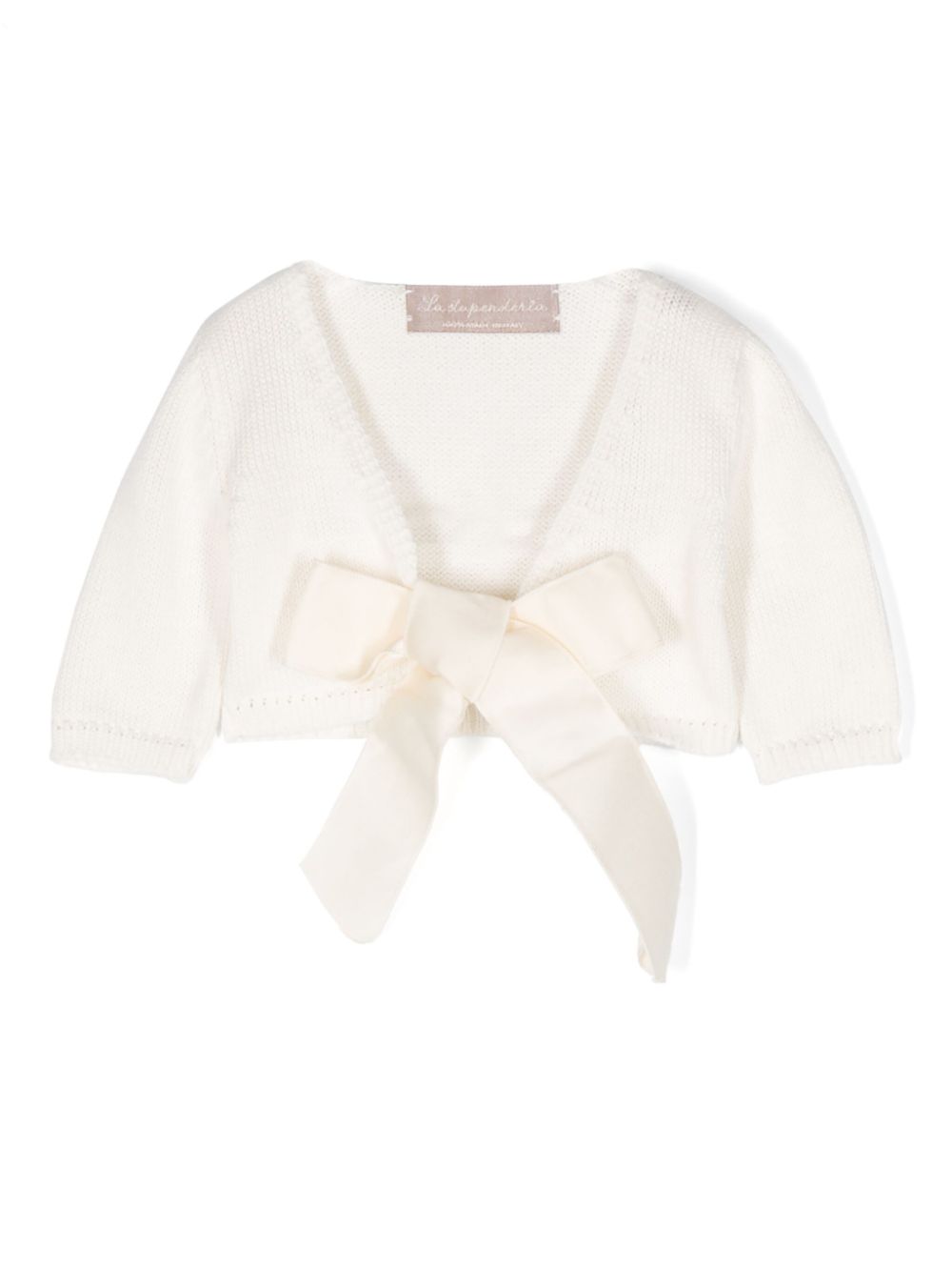 Self-tie cotton cardigan - Neutrals