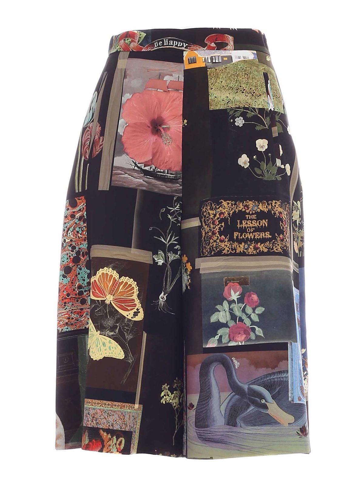 Printed multicolor crop pants