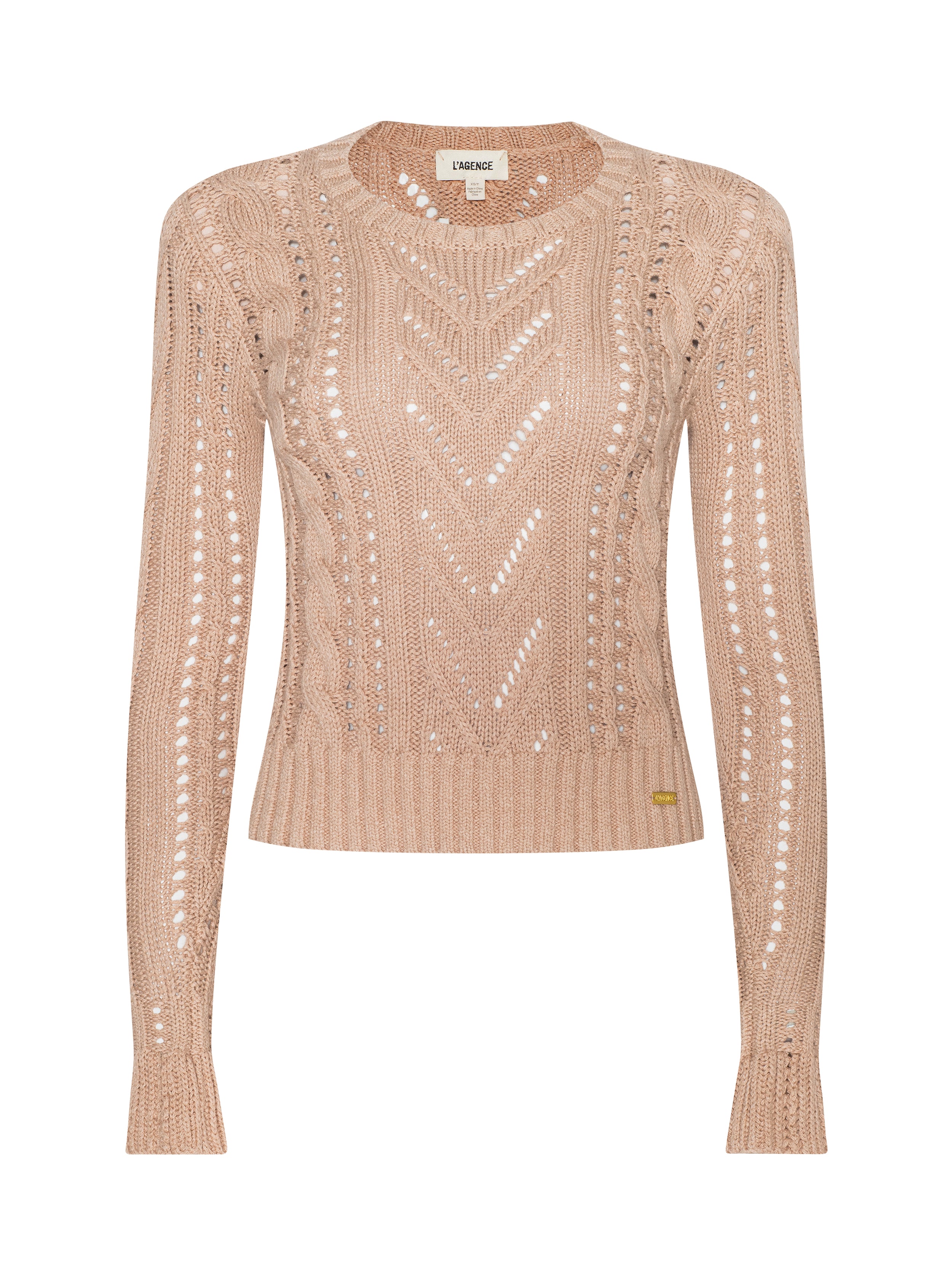 Mio Cabled Pullover In Soft Camel
