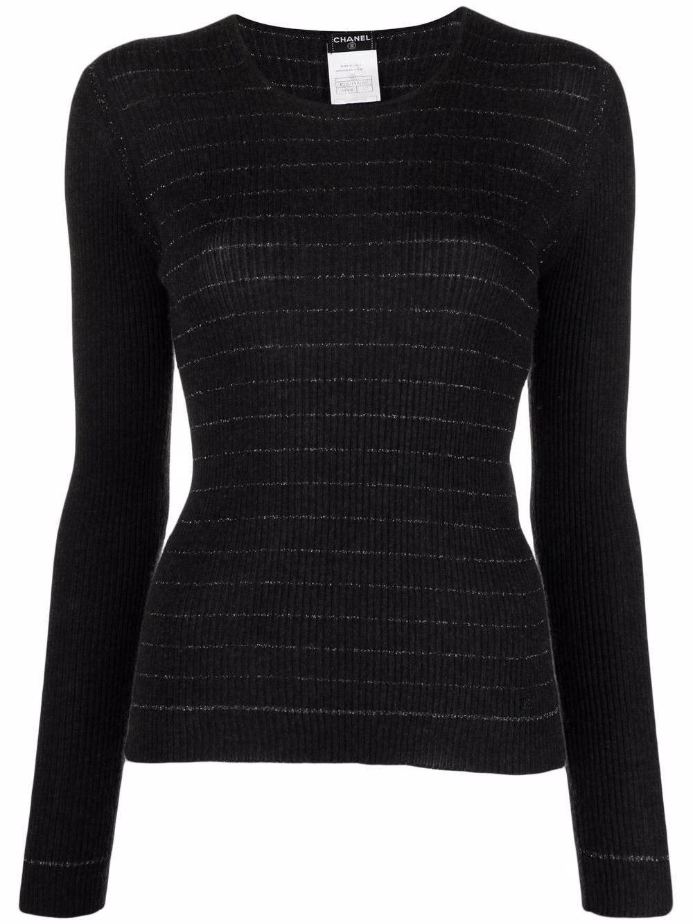 2003 metallic-threaded knitted top - Grey
