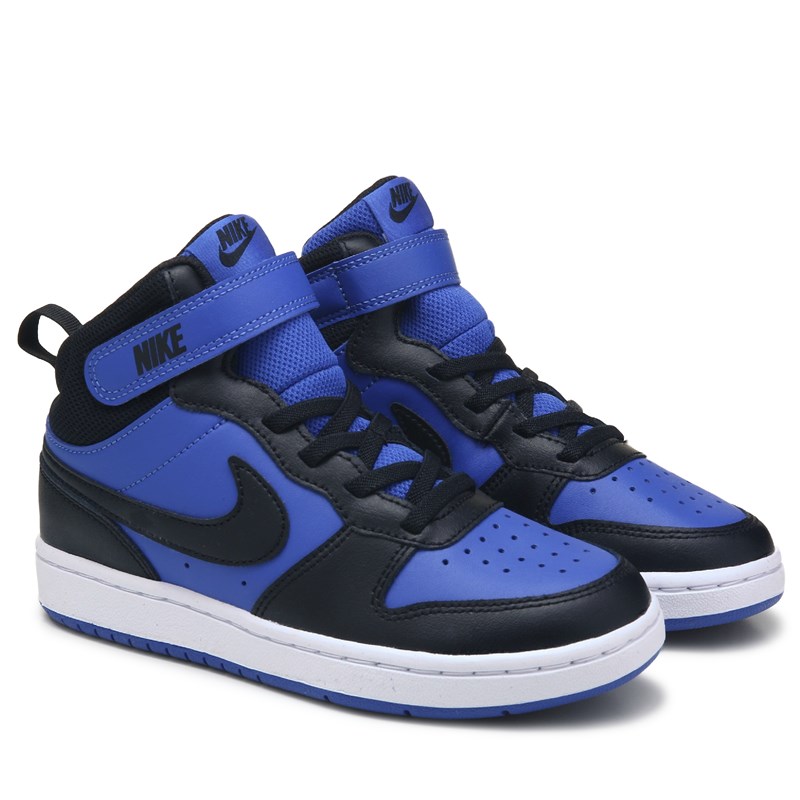 Kids' Court Borough Mid 2 High Top Sneaker Little Kid Shoes (Black/Royal)