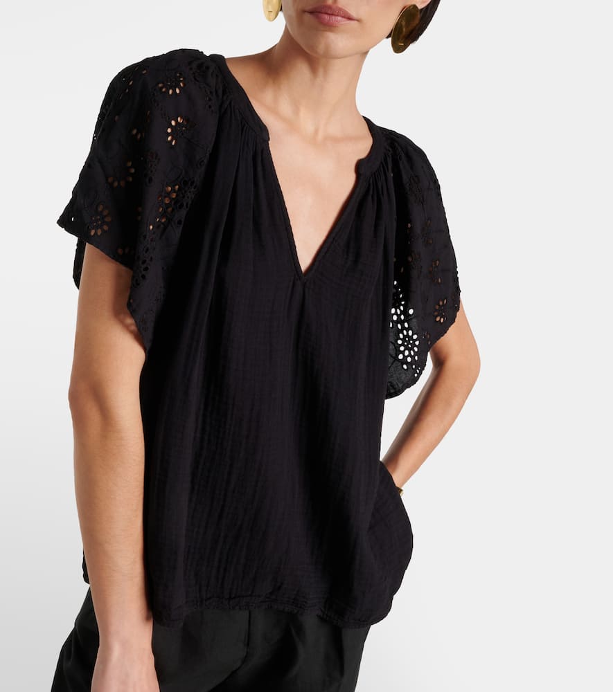 Tish embroidered cotton top