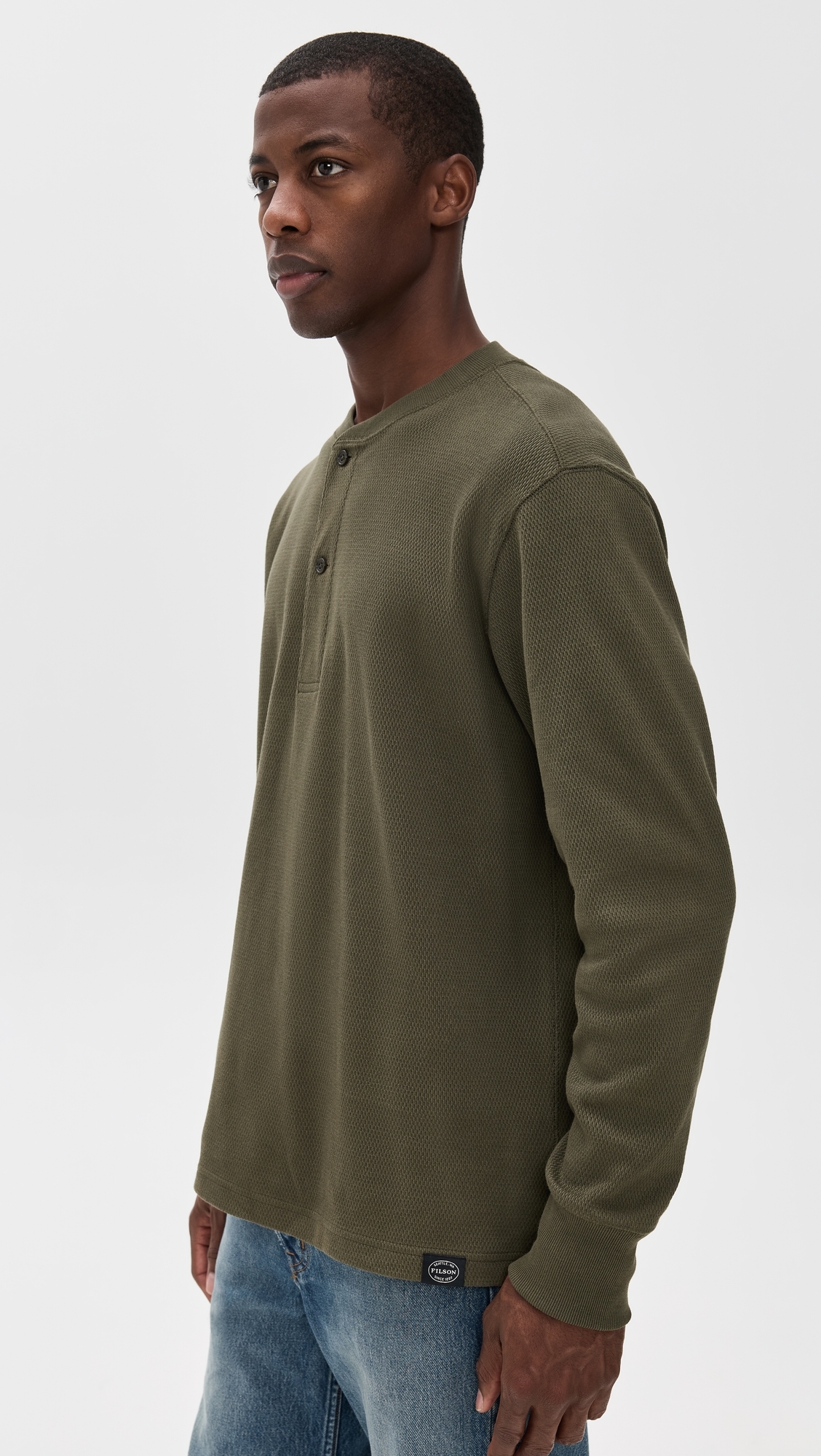Waffle Knit Henley Top