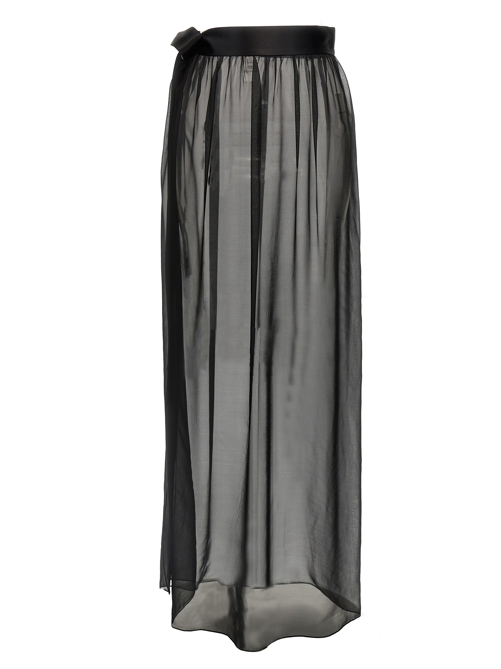 Silk Chiffon Skirt — Black
