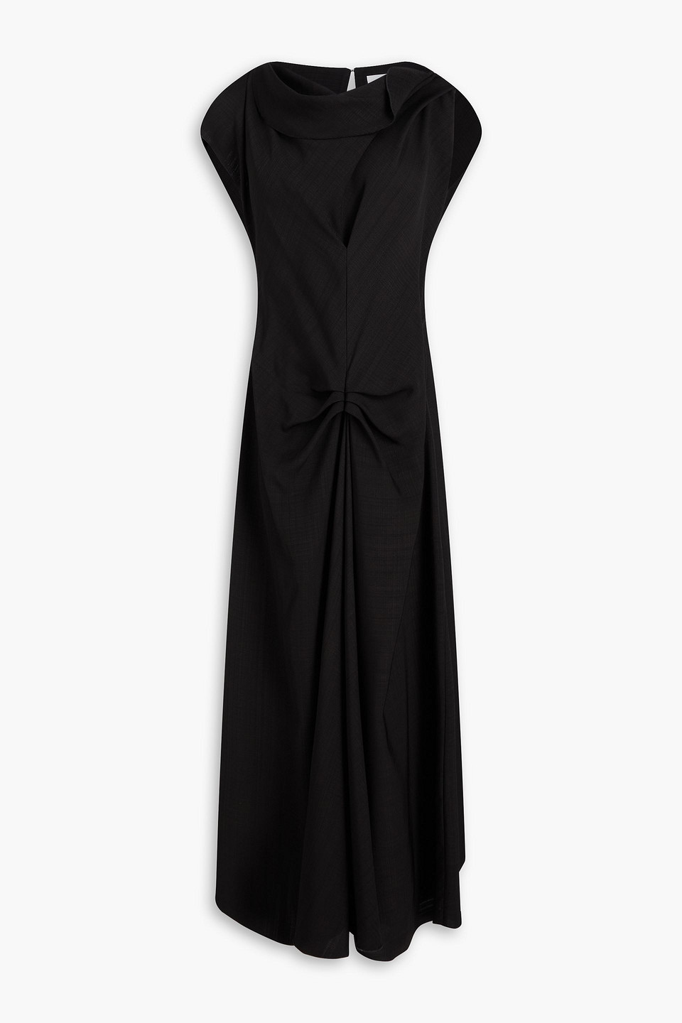 Draped crepe midi dress - Black - UK 8
