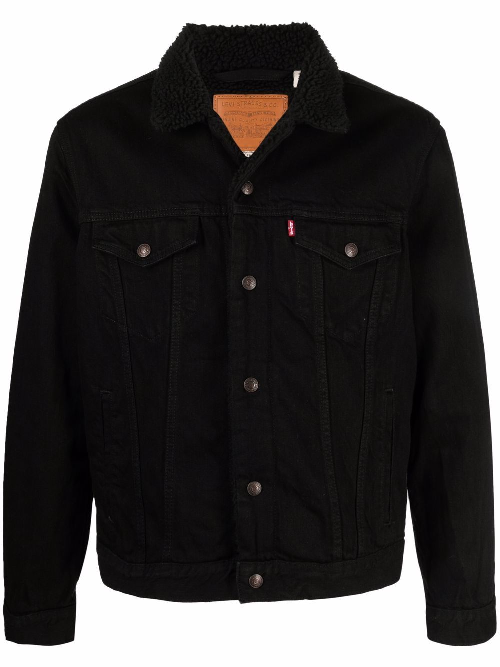 Sherpa-lined denim jacket - Black
