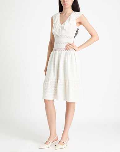 Woman Midi dress Ivory Size 4 Viscose, Polyester