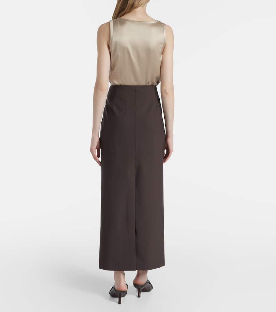 Wool-blend maxi skirt