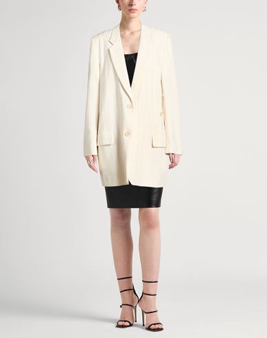 Woman Blazer Ivory Size M Cotton, Acetate