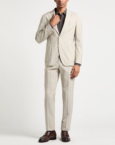 Man Suit Beige Size 42 Virgin Wool