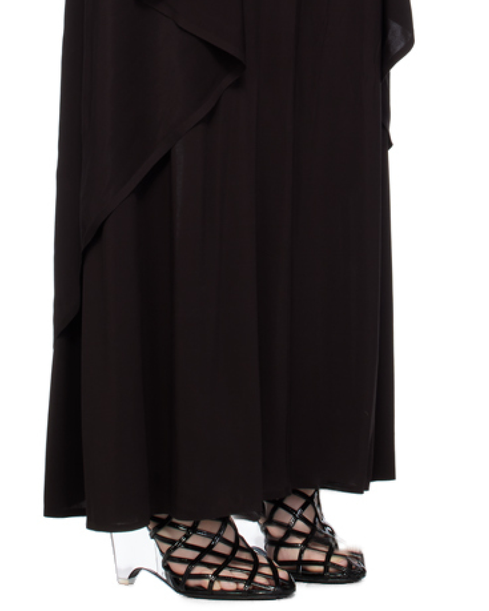 Asymmetric hooded jersey dress
