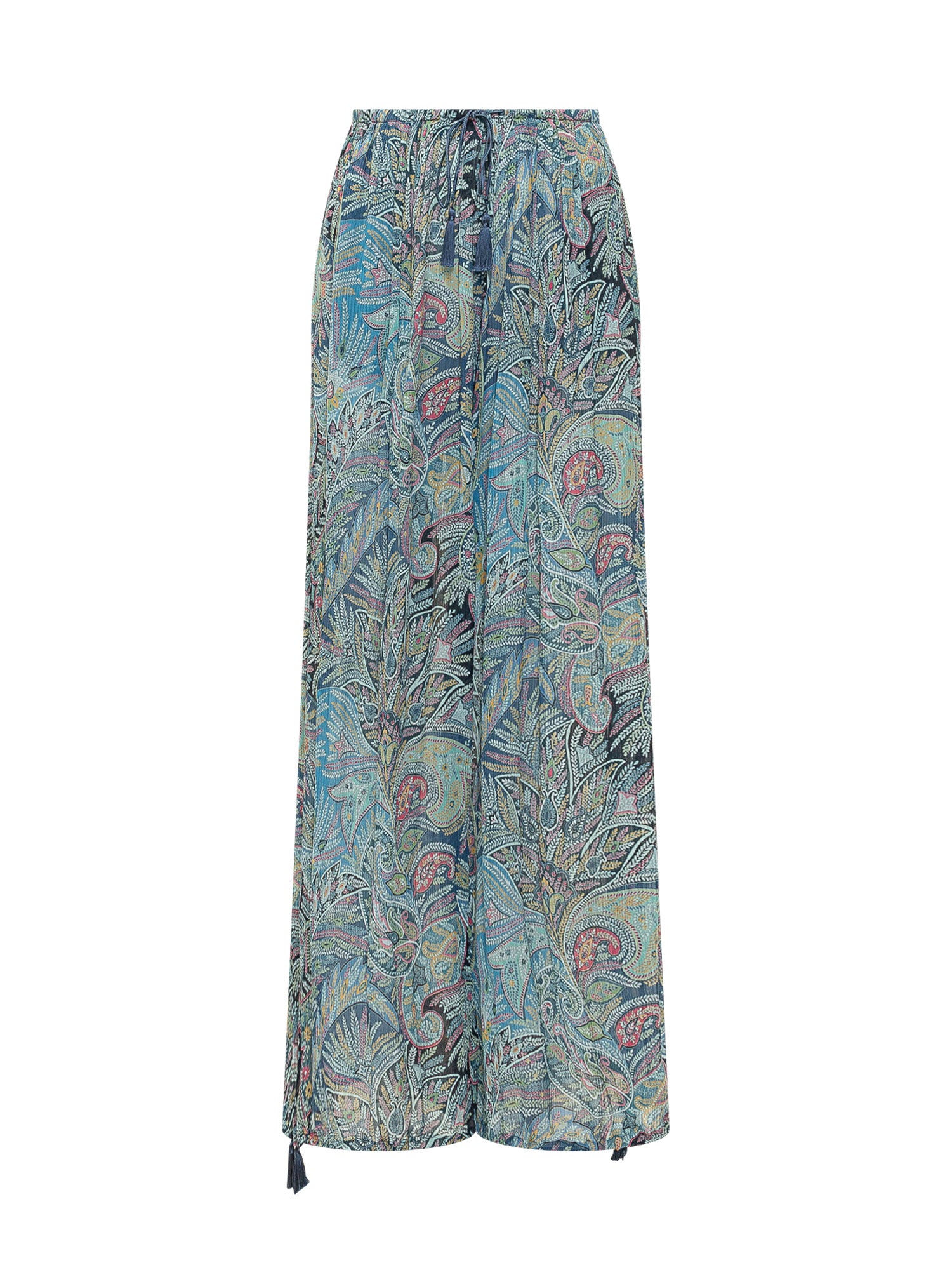 Lightweight Paint Trousers with Drawstring and Flair