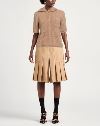 Woman Cardigan Sand Size M Virgin Wool, Polyamide