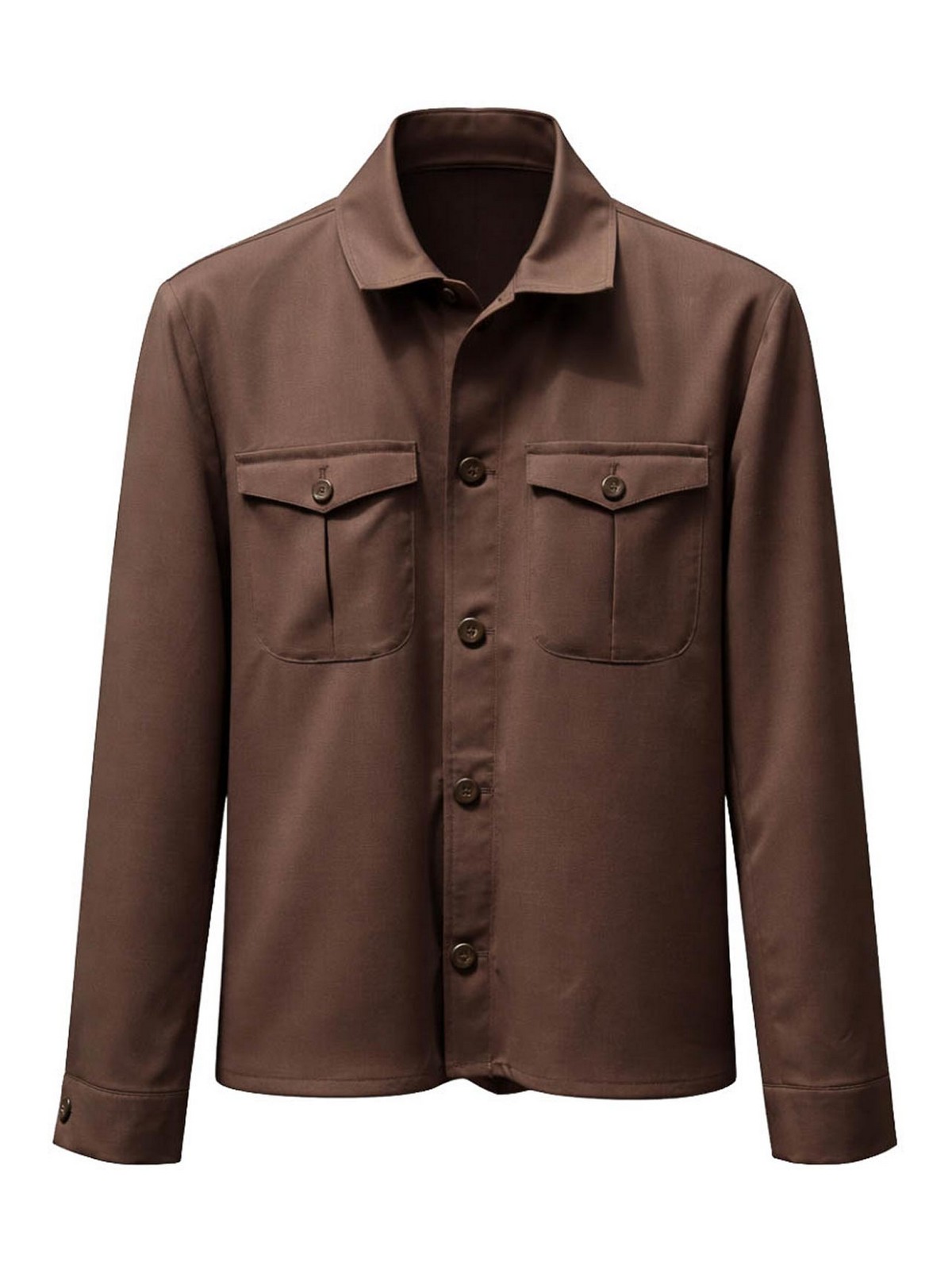Brown Vitale Fabric Overshirt