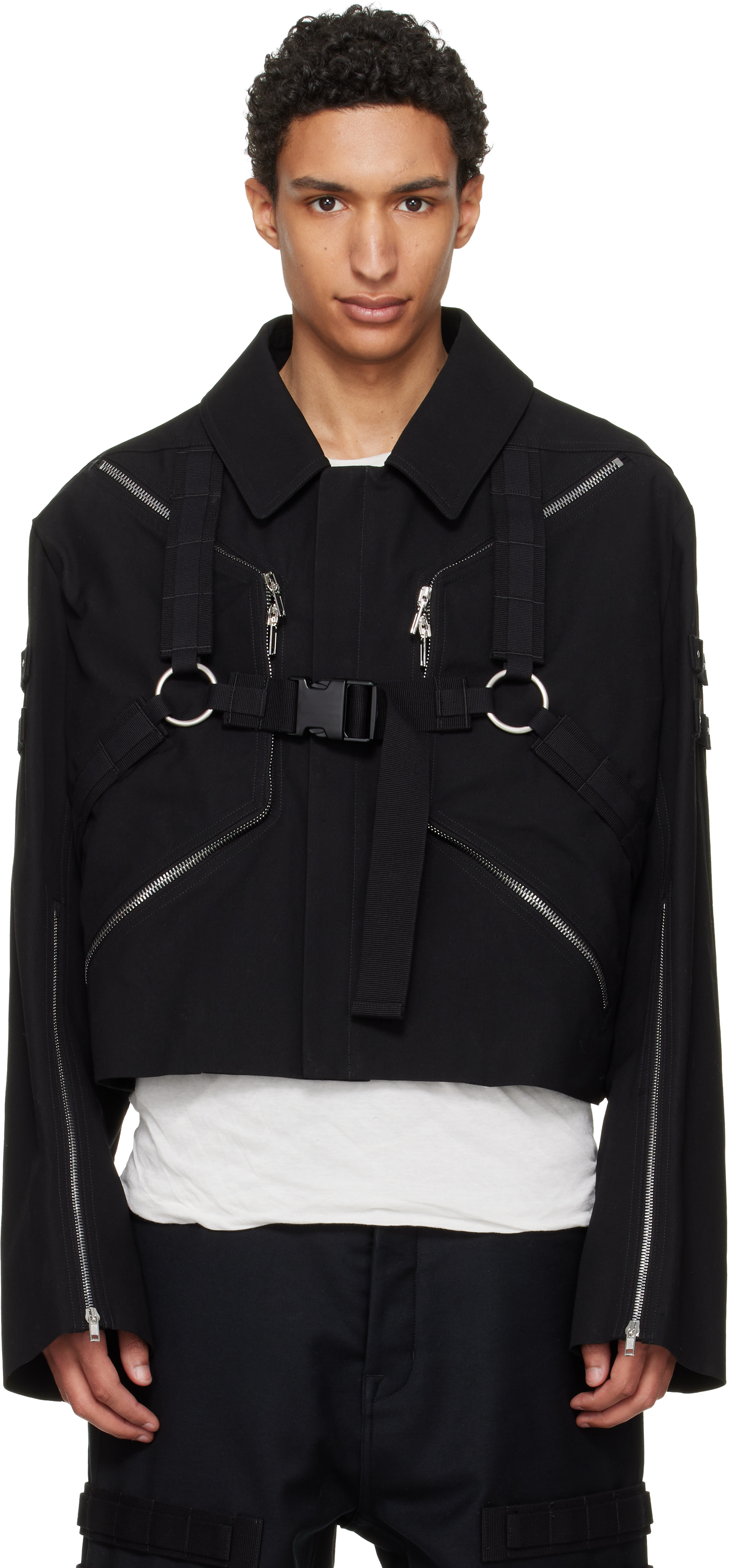 Black Temple Blixa Cropped Cargo Mac Jacket