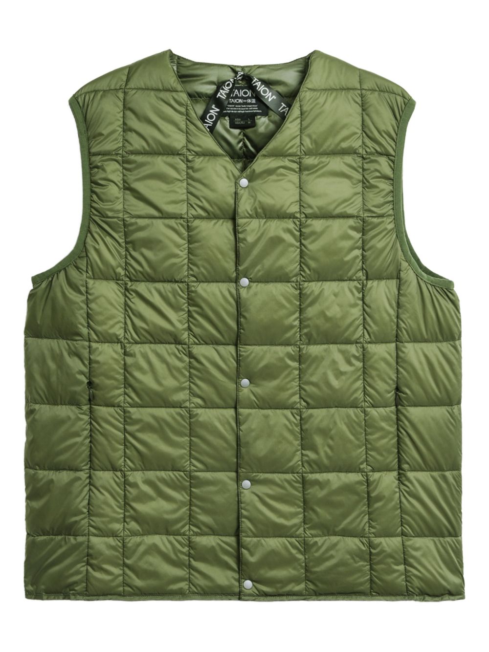 V-neck down gilet - Green