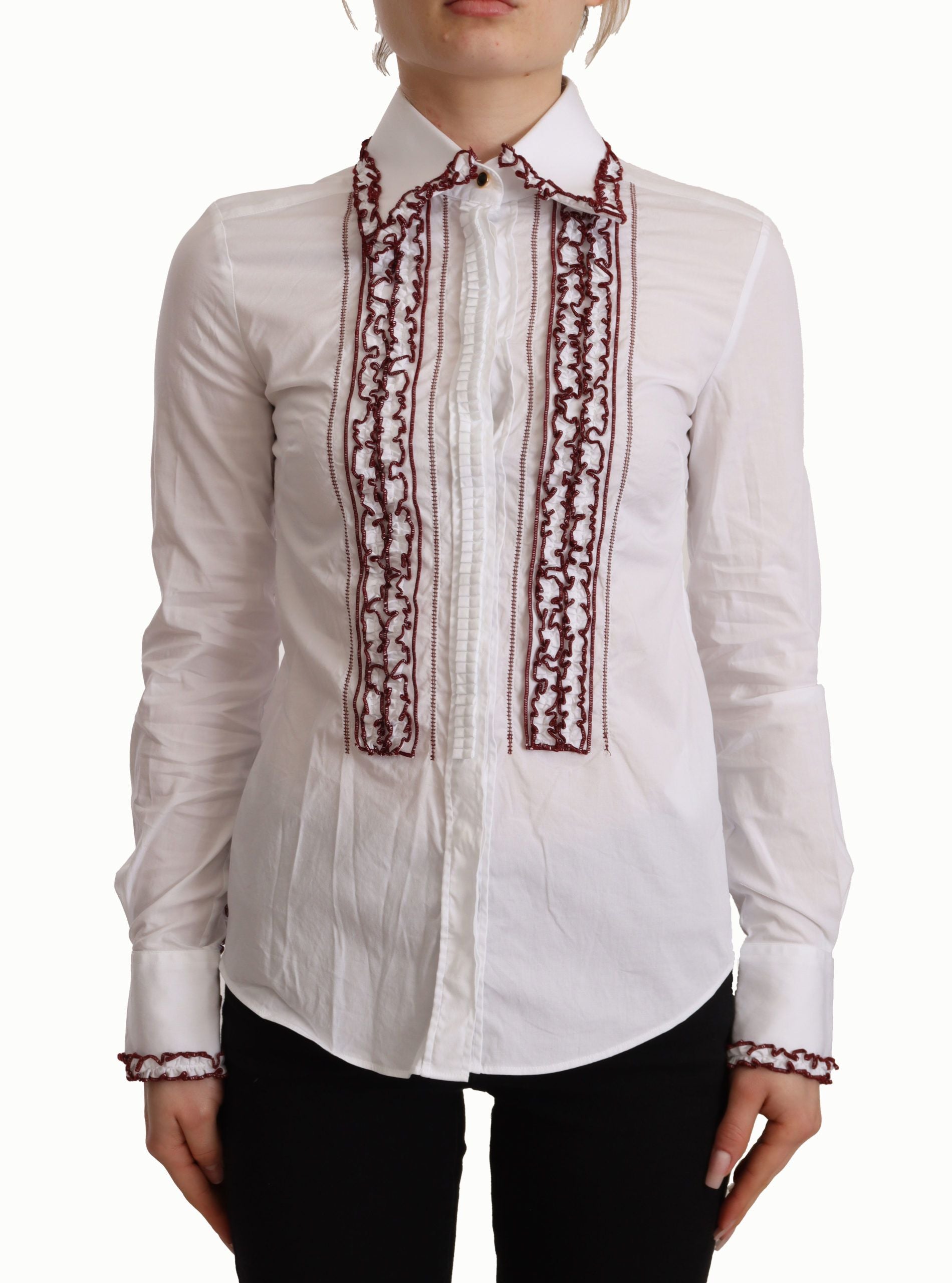 Lace-Trimmed Cotton Shirt — White