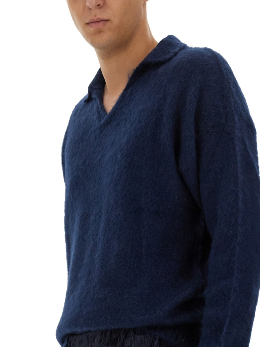 Dark Blue Knitted Polo