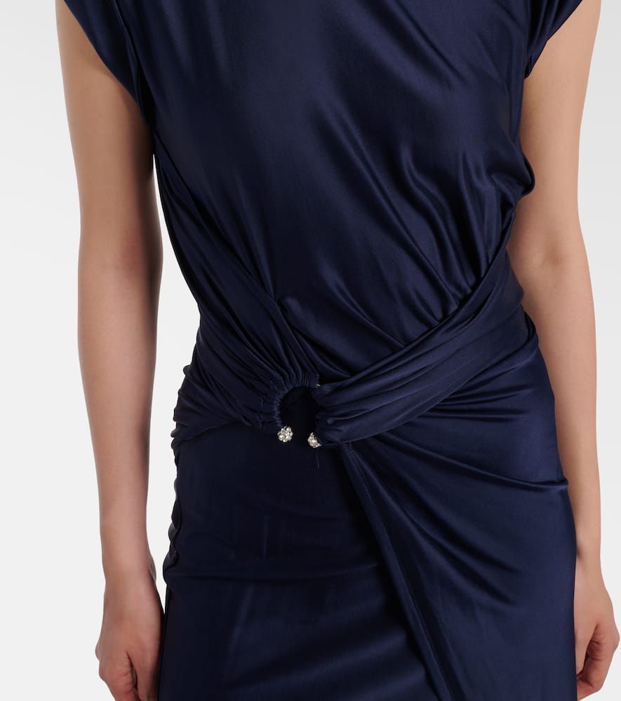 Draped jersey maxi dress