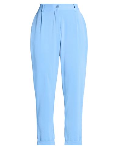 Woman Pants Sky blue Size L Polyester