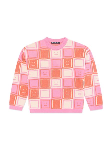 Acne Studios Kids Face Jacquard Crewneck Knitted Jumper