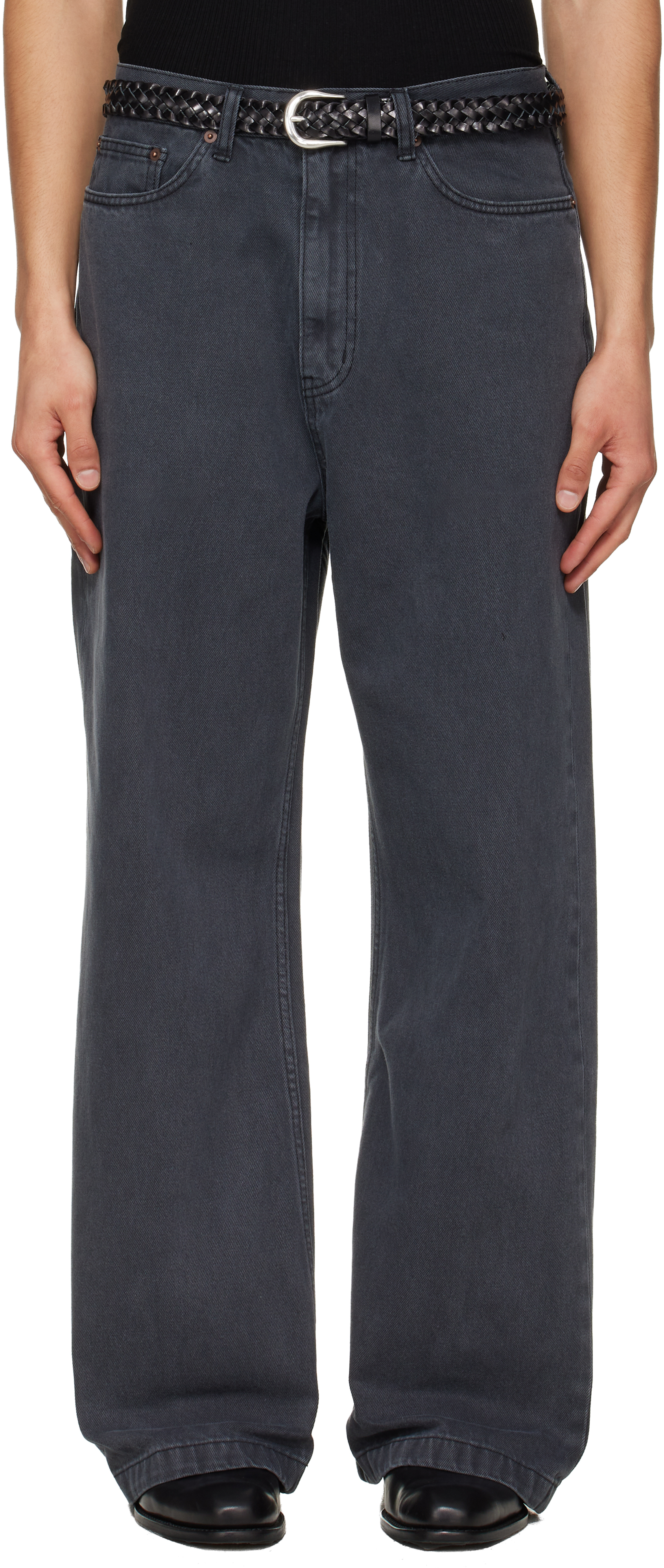 Gray Wide-Leg Jeans