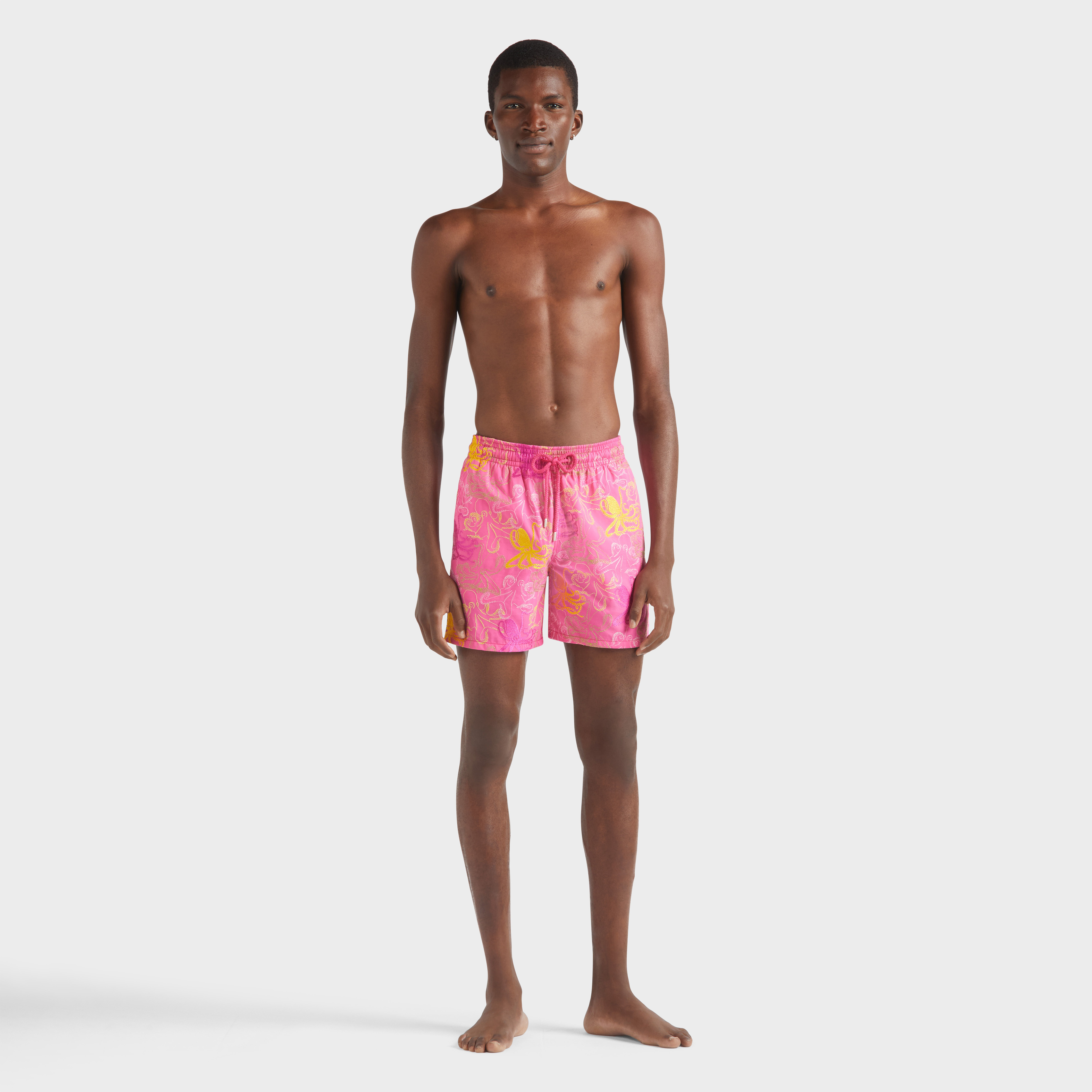 Men Swim Shorts Embroidered Octopussy - Limited Edition - Swimming Trunk - Mistral - Pink