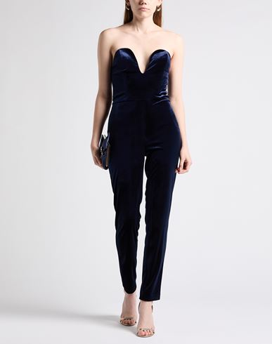 Actualee Woman Jumpsuit Midnight blue Size 8 Polyester, Elastane
