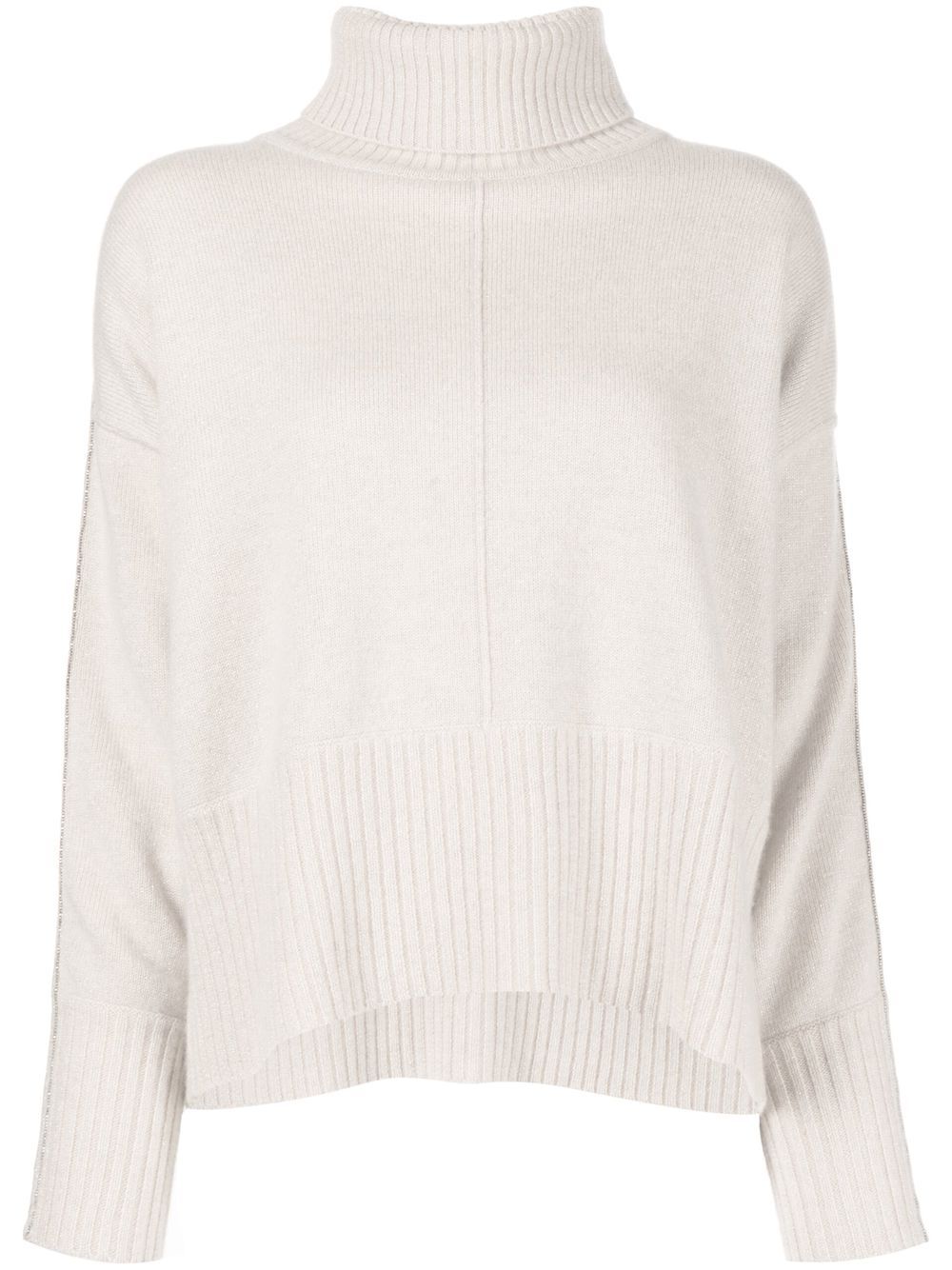 Roll-neck cashmere jumper - White