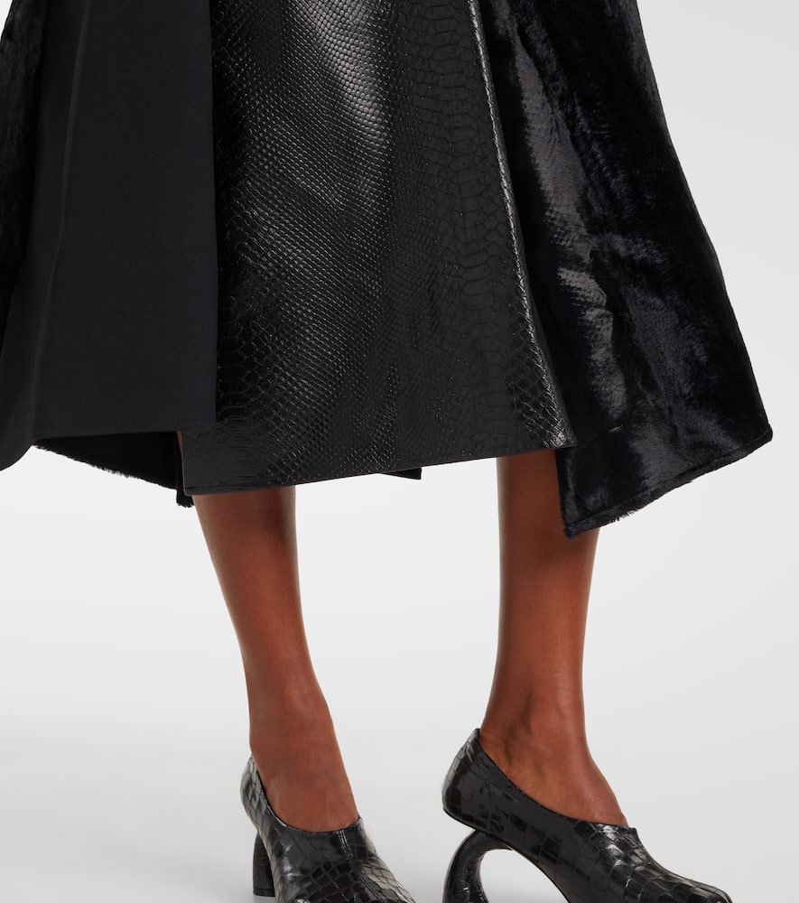 High-rise wool-blend maxi skirt