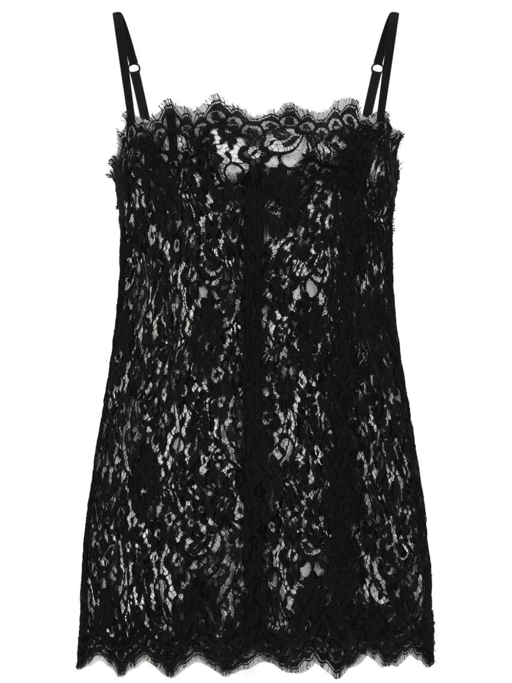 Lace square-neck camisole - Black