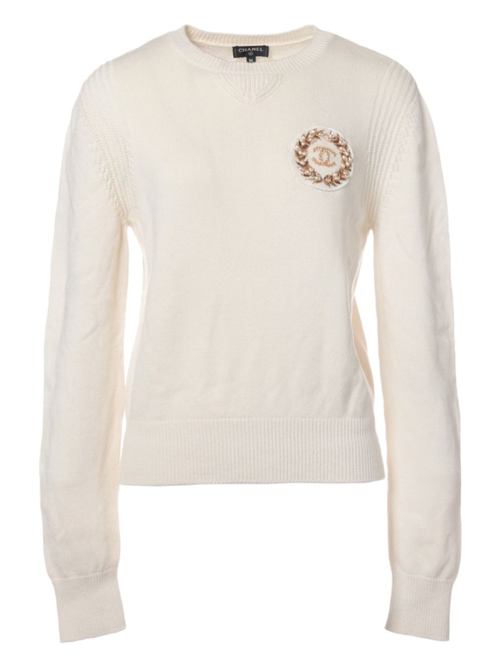 CHANEL Pre-Owned 2020 Coco Mark sweater - White