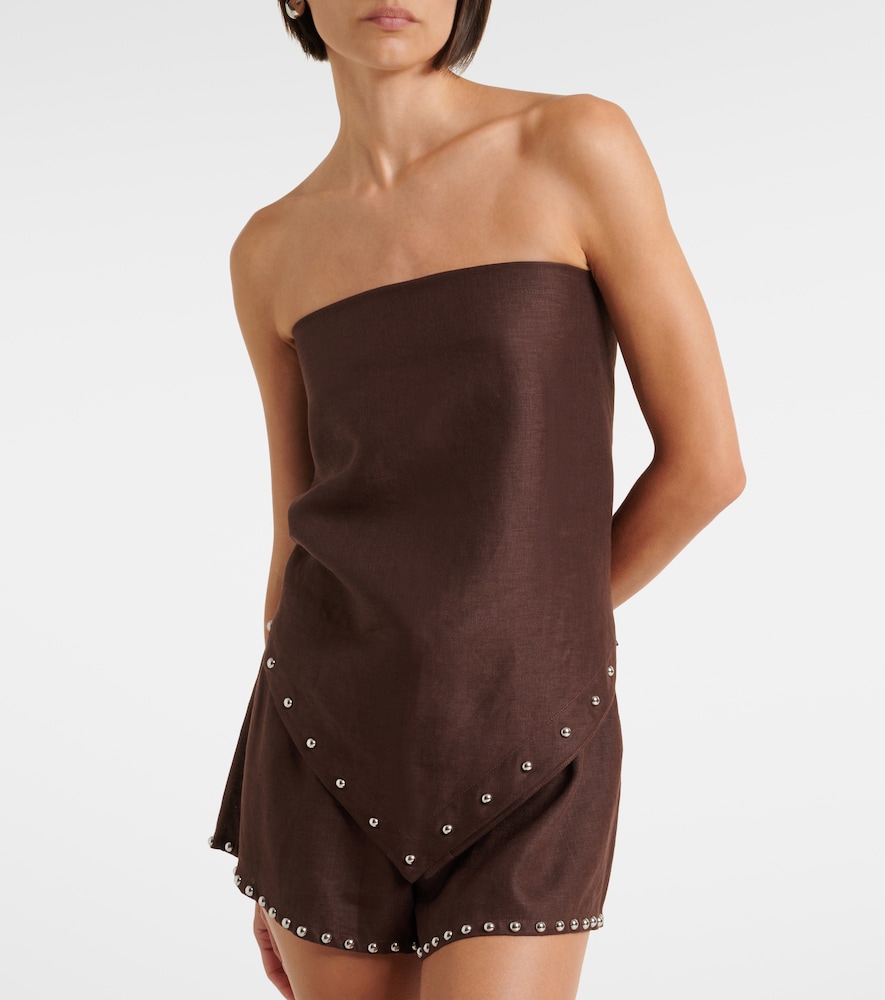 Samara embellished linen top
