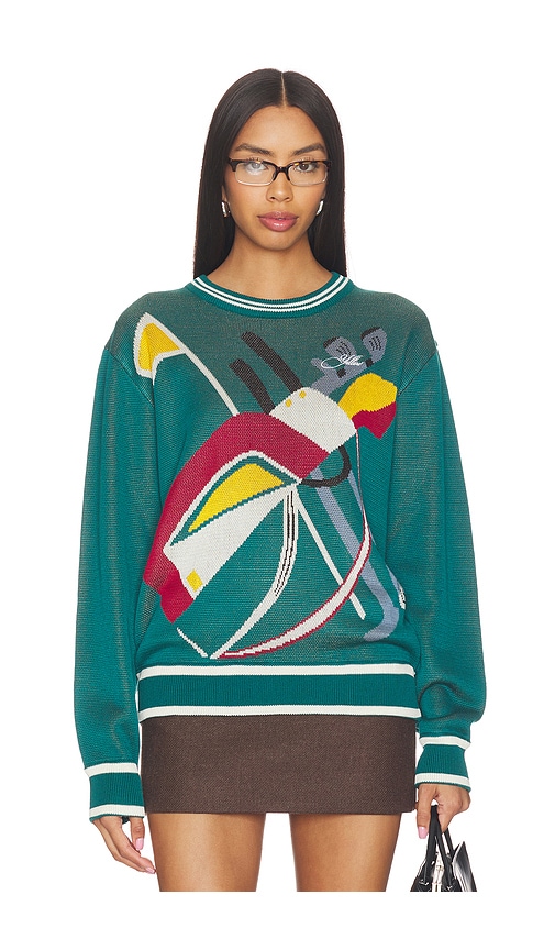 Yellow The Label Golfbag Tencel Knit Pullover in Teal. - S also in