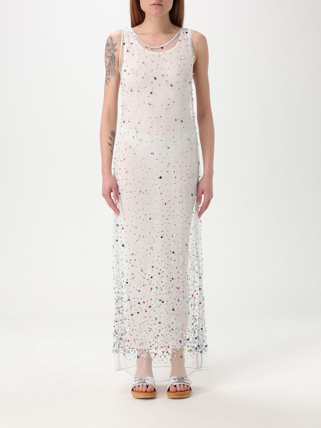 Sunset sleeveless maxi dress - White
