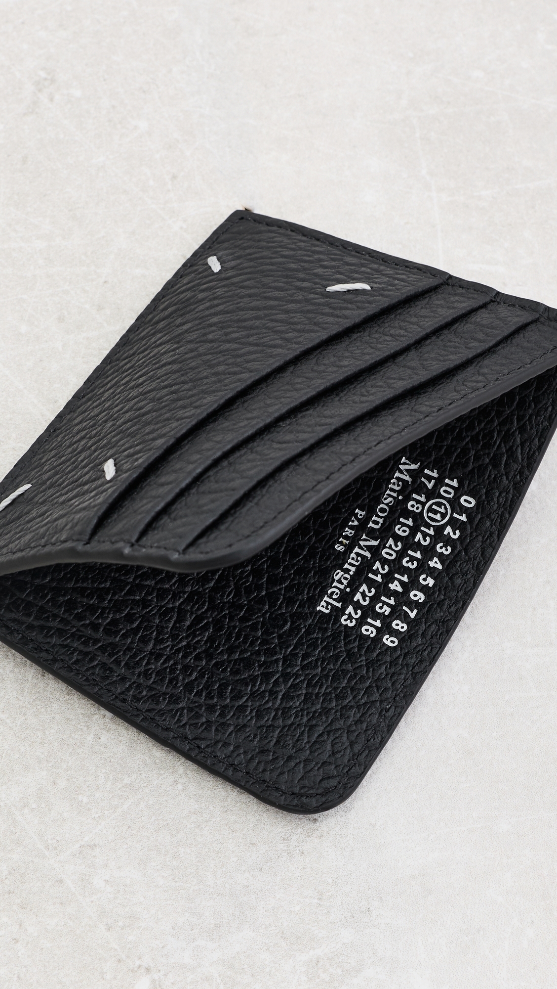Grainy Leather 6CC Card Case Black One Size